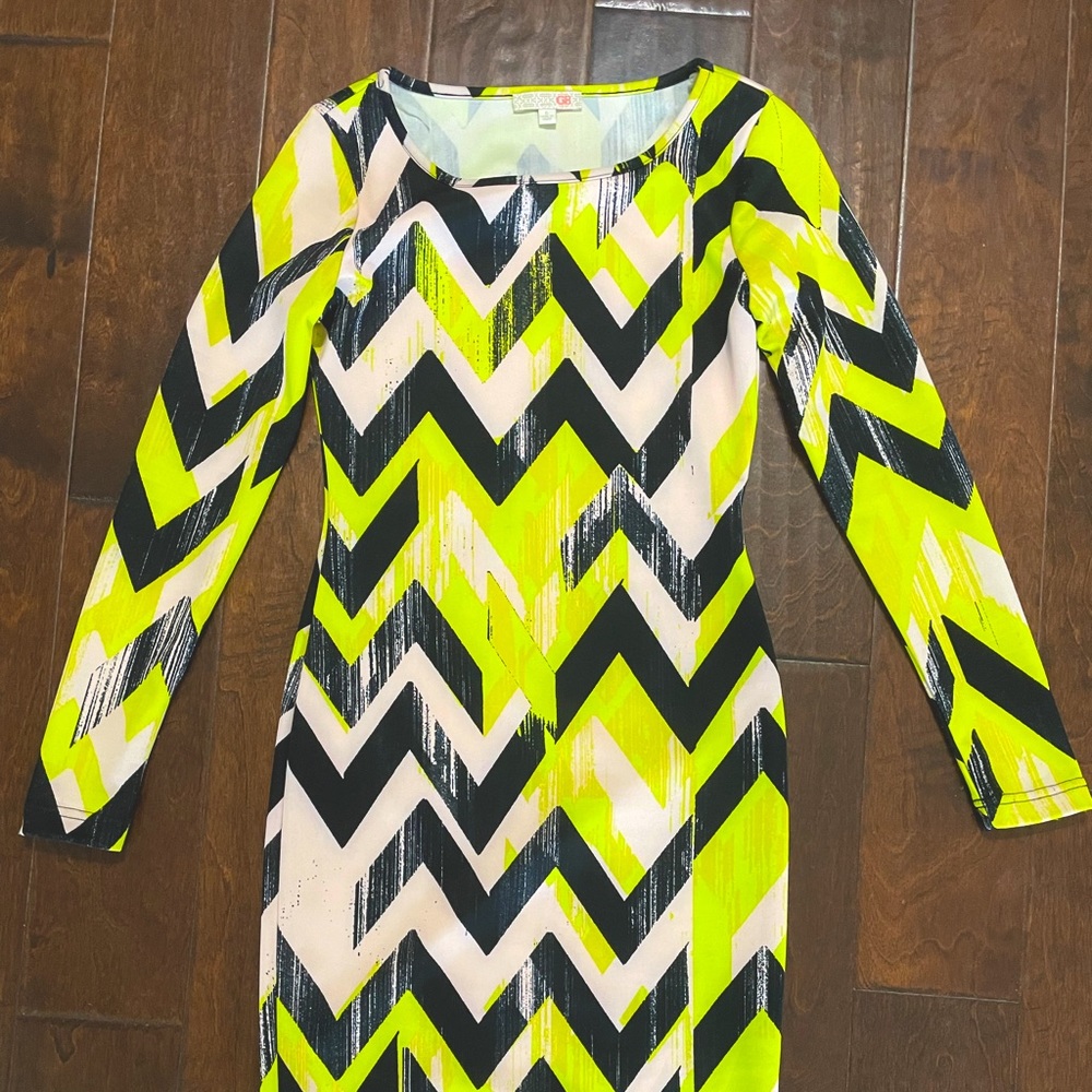 Gianni Bini Yellow Long-Sleeve Pencil Dress